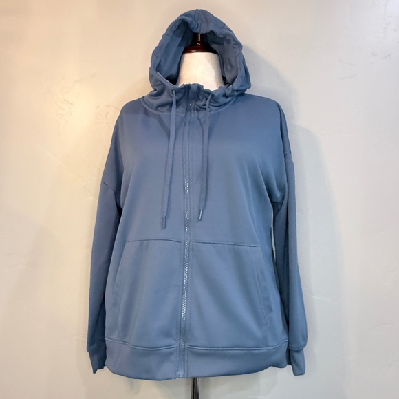 Mondetta XL Zip-Up Hoodie — Dusty Blue — Cozy Drawstring Hood - Picture 1 of 7